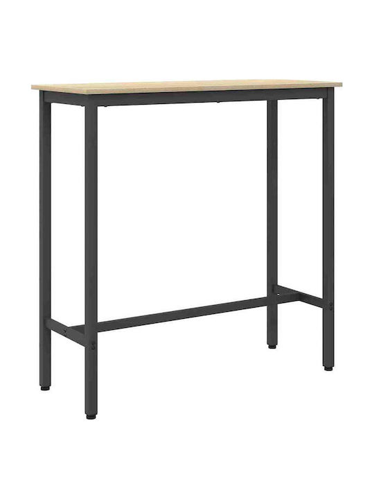 Table Bar Wooden with Metal Frame Coffee 100x40x100.5cm
