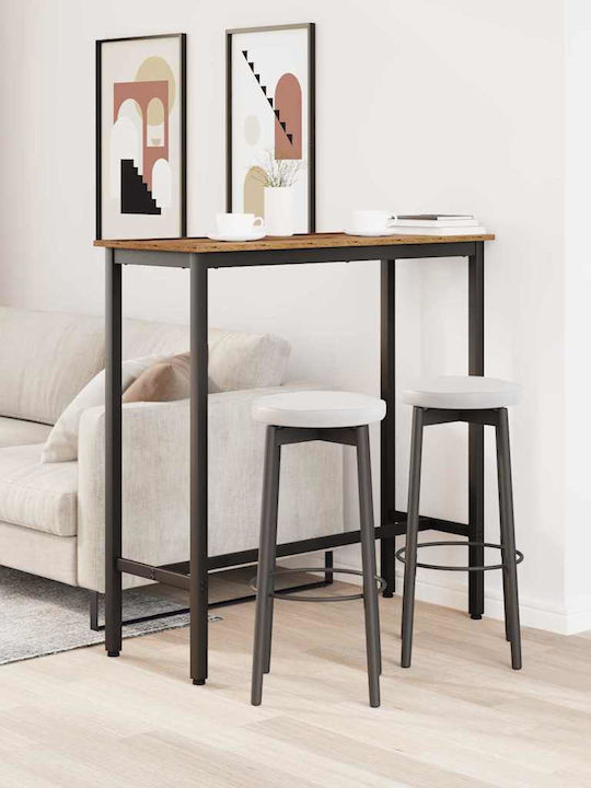 Table Bar Wooden with Metal Frame Old Wood 100x40x100.5cm