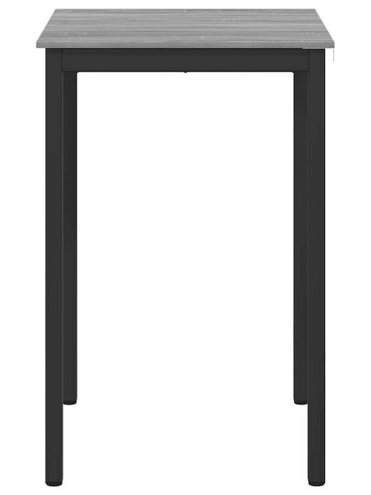 Table Dining Room Wooden with Metal Frame Gray 70x70x105cm