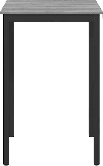 Square Bar Table Wooden with Metal Frame Grey 70x70x105cm