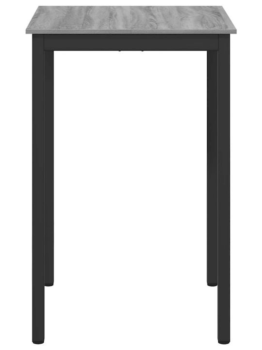 Table Dining Room Wooden with Metal Frame Gray 70x70x105cm