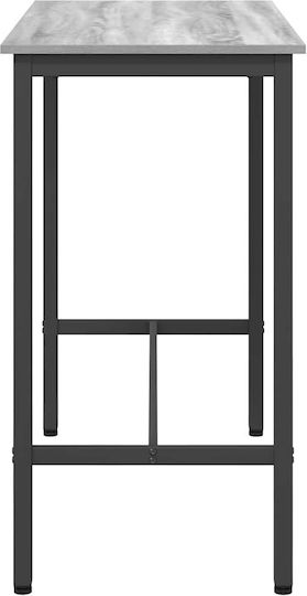 Square Wooden Bar Table with Grey Metal Frame 100x50x90.5cm