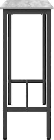 Square Bar Table Wooden with Metal Frame Grey 100x40x100.5cm