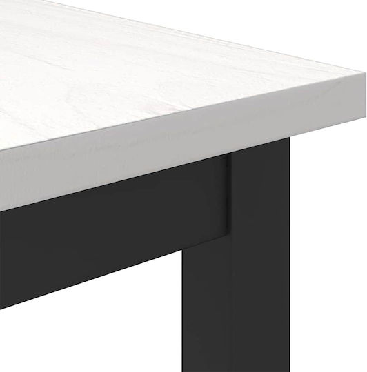 Table Kitchen Wooden with Metal Frame Natural 100x50x77cm