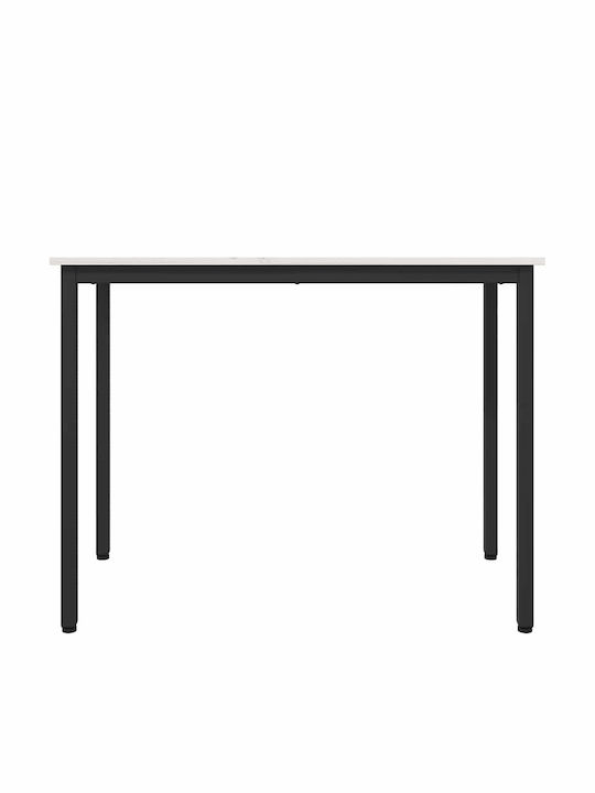 Table Kitchen Wooden with Metal Frame White 100x50x77cm