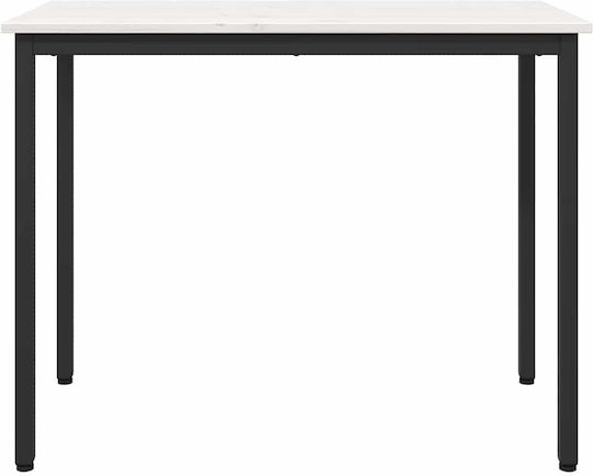 Table Kitchen Wooden with Metal Frame White 100x50x77cm