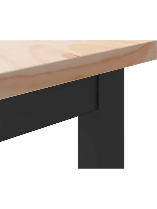 Tisch Küche Holz mit Metallgestell Natural 100x50x77cm