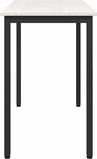 Table Kitchen Wooden with Metal Frame White 100x50x77cm