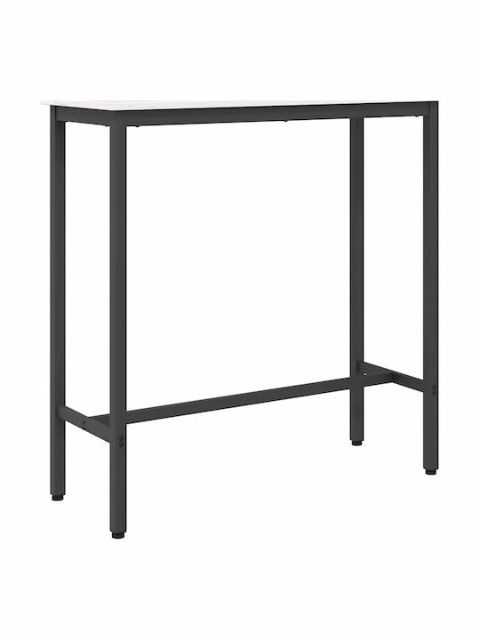 Дървена Бар Маса с Метална Рамка Бяла 100x40x101см