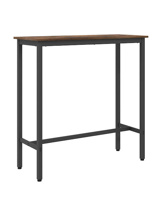 Table Bar Wooden with Metal Frame Coffee 100x40x100.5cm