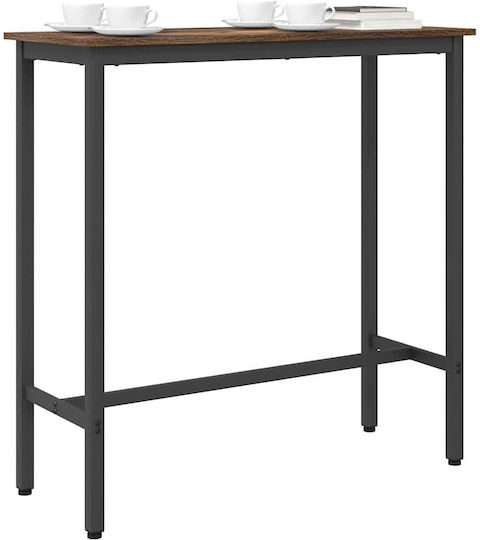 Table Bar Wooden with Metal Frame Coffee 100x40x100.5cm