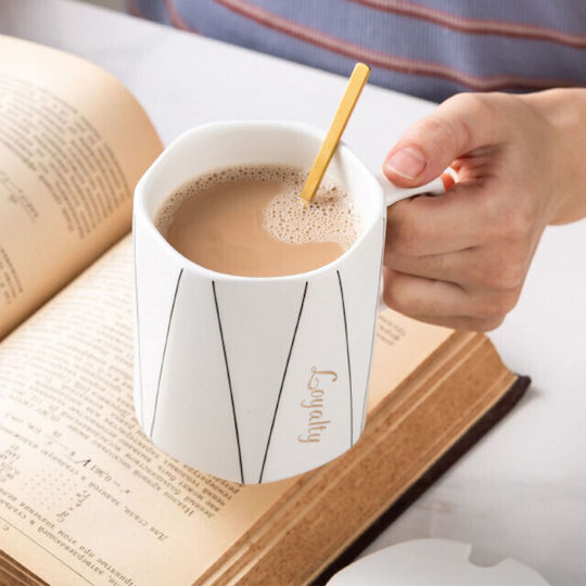 Mug Ceramic with Lid Brown 320ml