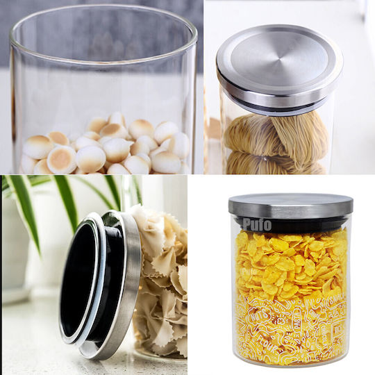 Pufo Lebensmittelgläser & Behälter Vaso für Zucker Kaffee Tee mit luftdichtem Deckel Glas Braun 800ml