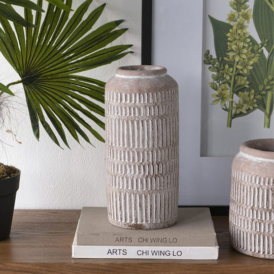 Artekko Decorative Vase Beige 14x14x30cm