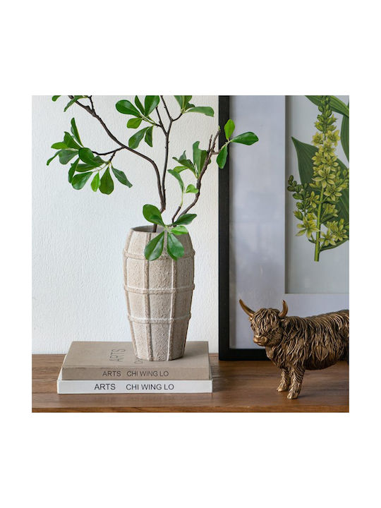 Artekko Decorative Vase Beige 13x13x23.5cm