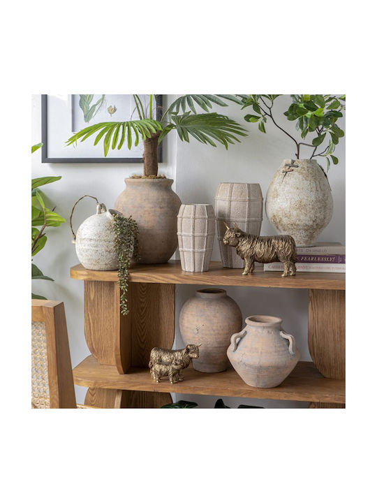 Artekko Decorative Vase Beige 13x13x23.5cm