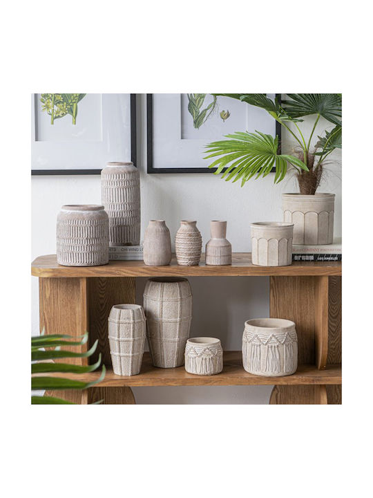 Artekko Decorative Vase Beige 13x13x23.5cm