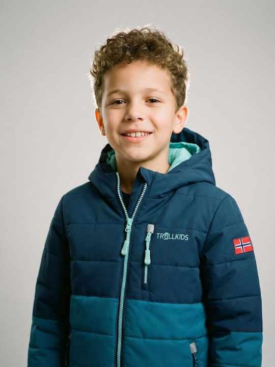 Waterproof Kids' Casual Jacket Windproof with Hood Blue