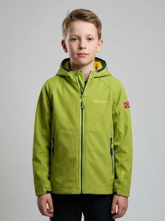 Waterproof Kids' Sports Jacket with Hood Yellow