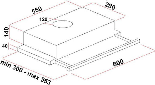 Silifo Sliding Vent Hood 60cm Gray