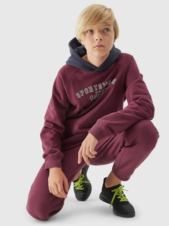 Kids Sweatshirt with Hood and Pockets Burgundy
