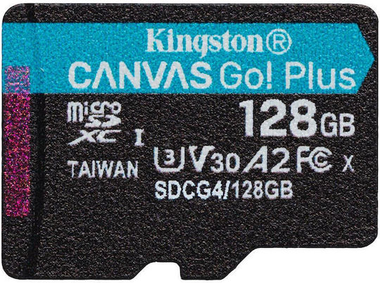 Kingston Canvas Go Plus microSDXC 128GB U3 V30 A2 UHS-I 200MB/s с адаптер