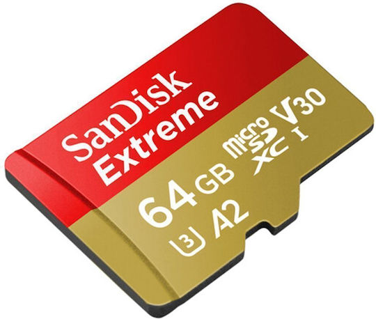 Sandisk Extreme microSDXC 64GB U3 V30 A2 UHS-I 170MB/s с адаптер