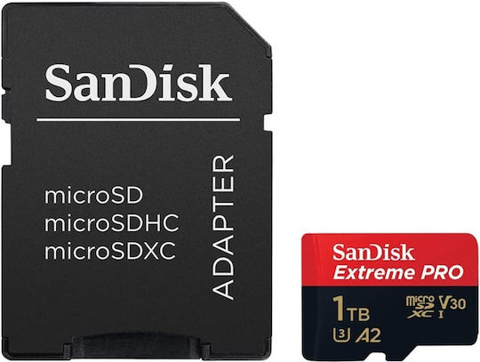 Sandisk Extreme Pro microSDXC 1TB U3 V30 A2 UHS-I 200MB/s с адаптер