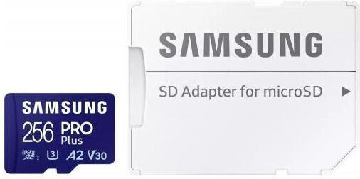 Samsung Pro Plus (2023) microSDXC 256GB U3 V30 A2 UHS-I 180MB/s Speicherkarten mit Adapter