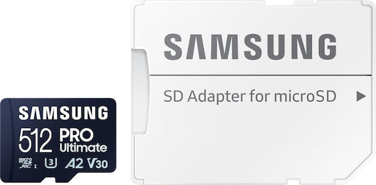 Samsung PRO Ultimate microSDXC 512GB U3 V30 A2 UHS-I 200MB/s с адаптер
