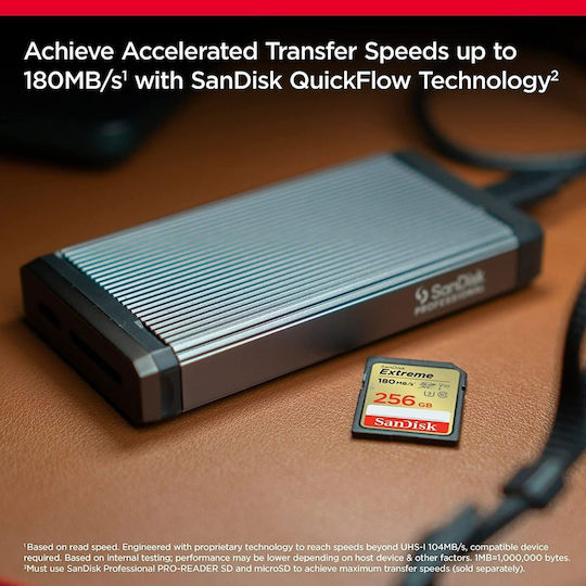 Sandisk Extreme SDXC 256GB U3 V30 UHS-I 180MB/s