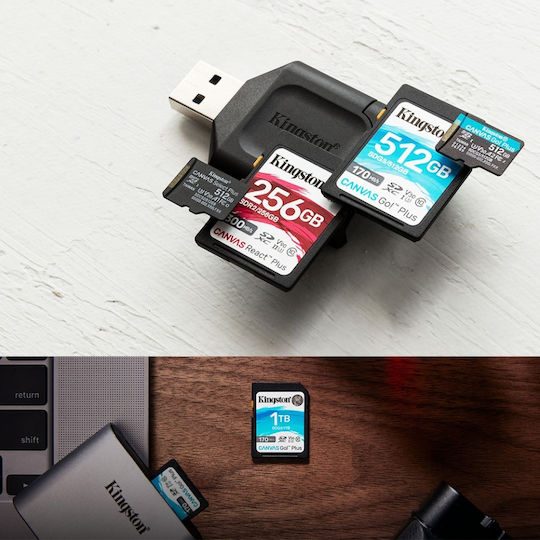 Kingston Canvas Go Plus SDXC 512GB U3 V30 A2 UHS-I 200MB/s With Adapter