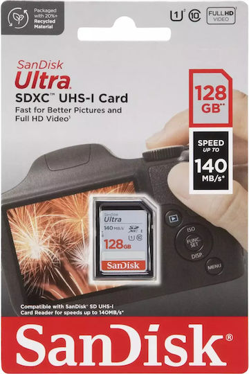 Sandisk Ultra SDXC 128GB U1 UHS-I 140MB/s