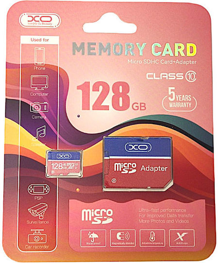XO microSDHC 128GB Class 10 UHS-I 70MB/s με αντάπτορα