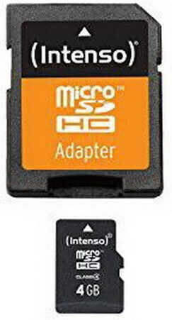 Intenso microSDHC 4GB Geschwindigkeitsklasse 4 21MB/s mit Adapter