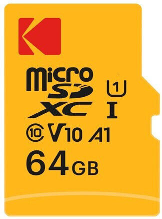 Kodak microSDXC 64GB U1 V10 A1 High Speed 85MB/s with Adapter