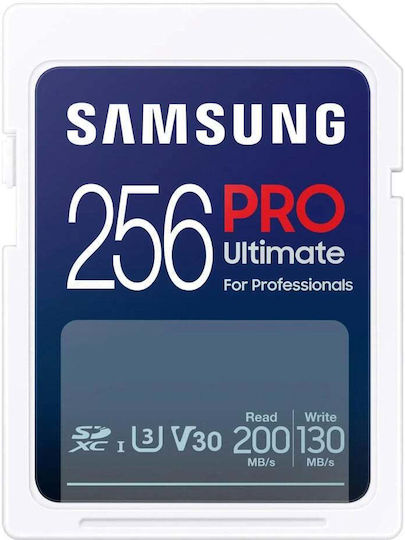 Samsung Pro Ultimate SDXC 256GB U3 UHS-I 130MB/s με USB Reader