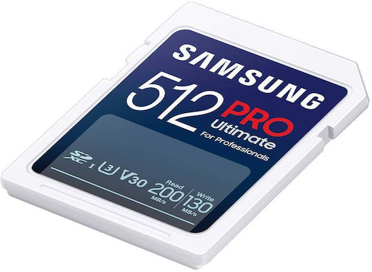 Samsung Pro Ultimate SDXC 512GB U3 V30 UHS-I 200MB/s με USB Reader