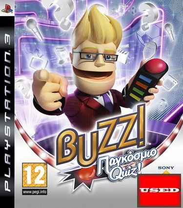Buzz World Quiz PS3 Game (Used) με 4 Ενσύρματα Buzzers