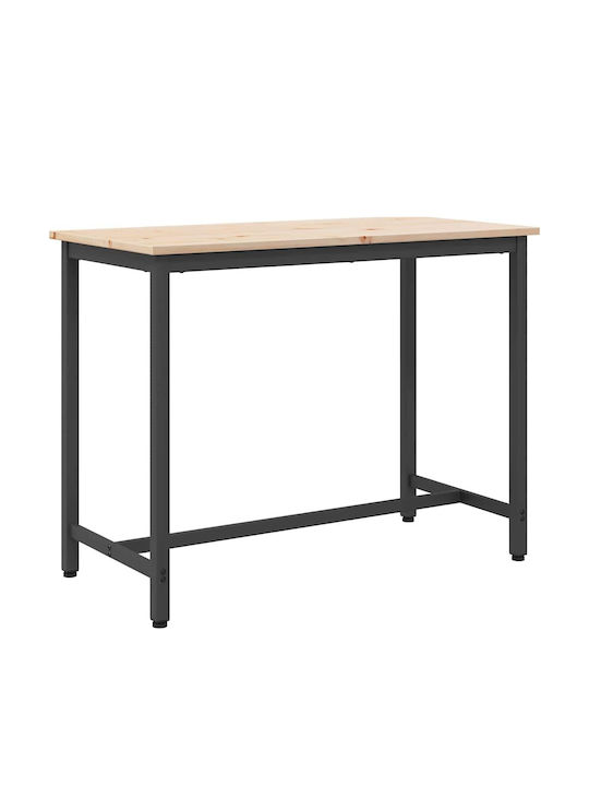 Table Kitchen Wooden with Metal Frame Coffee 100x50x77cm