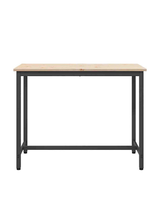 Table Kitchen Wooden with Metal Frame Coffee 100x50x77cm
