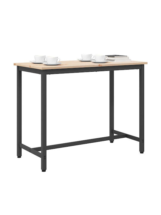 Table Kitchen Wooden with Metal Frame Coffee 100x50x77cm