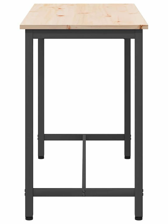 Table Kitchen Wooden with Metal Frame Coffee 100x50x77cm