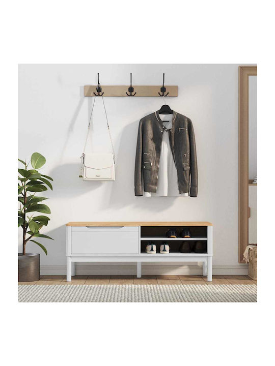 Mobilier de Intrare cu Bancă Alb 115x40x45cm