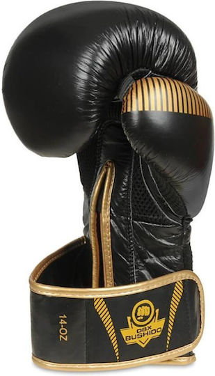 DBX Bushido B-2v13 Boxing Gloves Leather for Competition Black