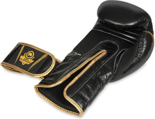 DBX Bushido B-2v13 Boxing Gloves Leather for Competition Black