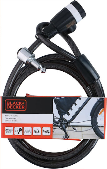 Black & Decker 240cm Motorcycle Chain Lock Motorcycle Chain Lock with 10mm Pin in Black