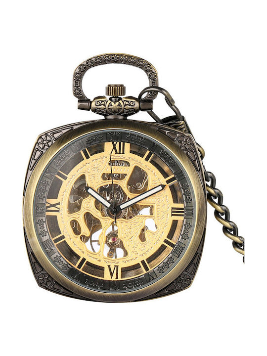 Gorben Ceas Bărbătesc 44mm de Buzunar cu Baterie Auriu