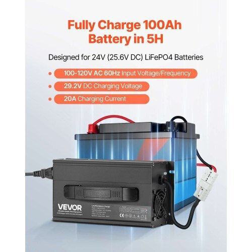 Vevor FCCDQ24V20A0KO4EE001V2 24V 20A Lead Acid Battery Charger