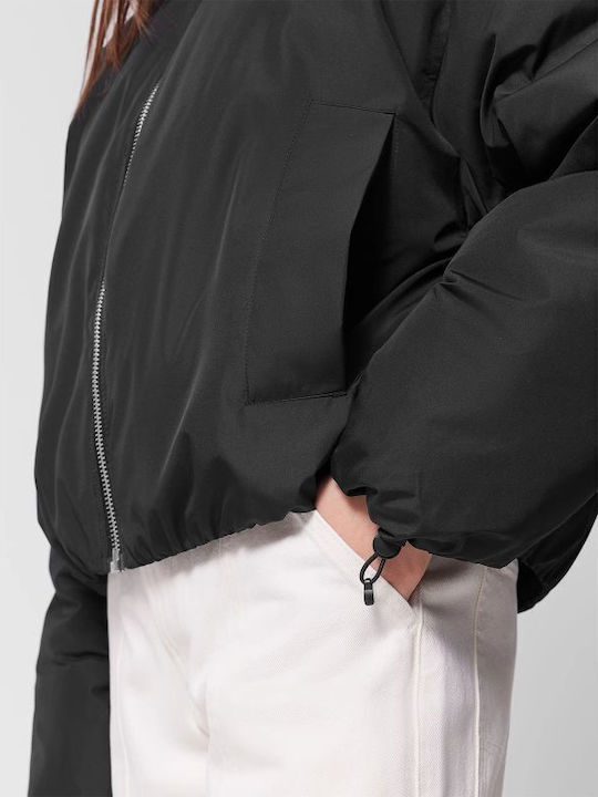 Μακρύ Γυναικείο Bomber Jacket Μαύρο